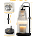 Miniatyrbilde 5 av 5: Lysvarmerlampe med timer, justerbar høyde lysvarmer, dimmbar, hjemmedekor, voksvarmerlampe for krukke-lys med 2 pærer, svart