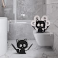 Miniatyrbillede 4 af 5: (Sort) Toiletrulleholder Metal Papirholder Killing Formet Papir