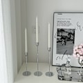 Miniatyrbild 4 av 4: 3-delad västerländsk ljusstaksset, middagsrekvisita, ljusstaks prydnader, silver