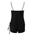Miniatyrbillede 3 af 5: Dame Ensfarvet Badetøj Badedragt Polstret Cami Toppe + Shorts Tankini Sæt Badedragt Strandtøj Multi-farve Valgfri (2XL Sort)