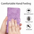 Miniatyrbillede 5 af 5: Til iPhone 11 Mobiltelefon Etui Blomster Præget PU Læder Stand Wallet Cover (Style B)