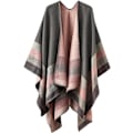 Miniatyrbilde 1 av 5: Elegant sjal med åpen front for kvinner, myk poncho, egnet for vår, høst og vinter