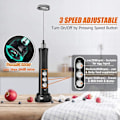 Miniatyrbilde 2 av 5: Håndholdt Elektrisk Melkeskummer, 3 i 1 USB Oppladbar Visp, 3