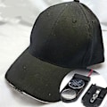 Miniatyrbillede 2 af 2: Voksen Snapback Baseball Cap Med LED Håndlampe Udendørs Natfiskeri Lommelygte Hat (Sort)