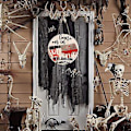 Miniatyrbild 3 av 5: 3D Skräck Välkommenskylt För Framdörr Halloween Krans Dekoration Semester Dörrplatta Skräck Välkommenskylt Krans Heminredning (Färg 8)