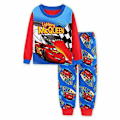 Miniatyrbild 1 av 2: Lightning McQueen Pyjamas Set för Pojkar, Cartoon Bil T-shirt och Byxor 2-delad Pyjamas för 4-7 år, Barn Sovkläder PJ Present (6-7 År A)