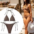 Miniatyrbild 3 av 5: Bikiniset Dam Baddräkt för Klubbar Vattenaktiviteter Semester Spa (Kaffe L)