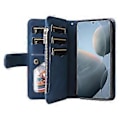 Miniatyrbillede 3 af 5: KT Multi-Function Series-5 Til Xiaomi 14T Etui Lynlås Pung Læder Telefon Cover Stativ (Style E)