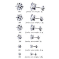Miniatyrbilde 5 av 5: Sett med 6 gullbelagte øredobber med klar prinsesseslipt cubic zirconia