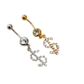 Miniatyrbillede 1 af 5: Stål Dangle Navle Belly Button Ring Bar Curved Barbell Body Pier