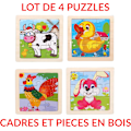 Miniatyrbild 2 av 5: Set med 4 bondgårdsdjurspussel, 9 bitar vardera. Perfekt för utbildning
