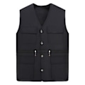 Miniatyrbillede 1 af 5: Mænds Arbejdsvest Veste Flere Lommer Ensfarvet Løstsiddende Streetwear Efterår Vinter Plus Størrelse Overordnet Vest Jakke (4XL Sort)