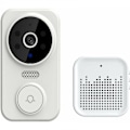 Miniatyrbillede 1 af 5: Hvid trådløs videodørklokke, smart hjem wifi dørklokke O