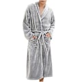 Pikkukuva 1 / 3: Naisten ja miesten pehmeä ja pörröinen kylpytakki, lämmin, fleece-flanelli kylpytakki pyjama XL harmaa