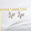 Miniatyrbillede 3 af 5: Tiny Diamond Butterfly Stud Earrings Hypoallergenic Korean style Fashion Small Simple Playful Girly Style Small Butterfl