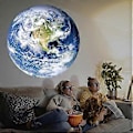 Miniatyrbillede 2 af 5: Earth Moon Projektion LED Lampe, Projektor Natlamper, 360 Roterende Earth Moon Projektion LED Lampe, Planeter Projektor Natlampe