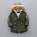 Miniatyrbillede 1 af 5: Drenge Vinterfrakker Dunjakke Hætte Snowsuit Parka Vindtæt Overfrakke (120cm Græsgrøn)