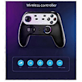 Miniatyrbild 2 av 5: Trådlös handkontroll med programmeringsfunktion för Switch Pro, RGB-ljus, trådlös Bluetooth (Vit)