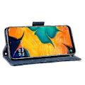 Pikkukuva 2 / 4: Samsung Galaxy A40 -kotelo, säädettävä irrotettava korttipidike, magneettinen sulkeminen, nahkainen lompakko-kotelo (sininen)