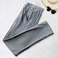 Miniatyrbillede 4 af 5: Mænd Sport Bukser Solid Farve Åndbar Dyb Skridt Løse Snøretrækningsøvelser Ankel-båndet Lynlås Lommer Mesh Mænd Sweatpants Mandlige Tøj (3XL Grå)
