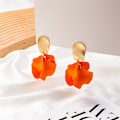 Miniatyrbild 1 av 5: Chic Elegant Boho Röd Ros Kronblad Dangle Resin Örhängen Drop Akryl Tiered Matt Blomma Örhängen Statement Överdrivna F