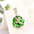 Miniatyrbillede 3 af 5: Sød frøform krystal rhinestone glitrende nøglering taske vedhæng håndtaske charme til kvinder piger