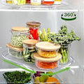 Miniatyrbilde 3 av 5: Kjøleskapsorganisator Lazy Susan Dreieskive, 360 Graders Roterende Rektangeldesign for Effektiv Plassutnyttelse, Klar Akryl Oppbevaring for Skap