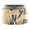 Miniatyrbild 1 av 5: Män Seamless Kalsonger Plus Size Lös Bokstav Tryckt Underkläder Andningsbart Snabbtorkande U-formade Boxers Herr Underkläder (2XL Gul)