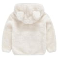 Miniatyrbilde 2 av 3: Teddybjørn Fluffy Fleece-jakke med hette for barn 2-6 år, varm glidelåsjakke, yttertøy (4-5 år, hvit)