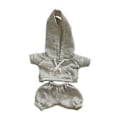 Miniatyrbild 1 av 5: Dockkläder för 17 cm Plyschdocka Dockkläder Hoodie Sweatshirt och Byxor Mjuka Stilfulla Kläder för Gosedjur Söta (ljusgrå)