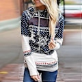 Miniatyrbillede 2 af 5: Dametøj Jule Reindeer Print Hoodies Langærmet Hættetrøje Trøje Jule Casual Jumper Tops Med Lommer (S Blå)