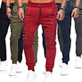 Miniatyrbild 2 av 5: Fianao Sweatpants Andningsbara Hel Färg Snörning Elastisk Midja Utomhus Slanka Byxor för Gym (3XL Mörkgrå)
