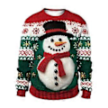 Miniatyrbillede 1 af 5: Unisex Jultrøje med 3D Sjov Print - Ugly Christmas Sweatshirt (XL A)