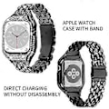 Pikkukuva 5 / 5: Tyyppi A Apple Watch Series 6 5 4 SE (2022) SE 40mm kellon rannekoru ruostumatonta terästä strassikoristeella (tyyli A)
