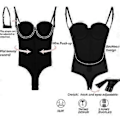 Miniatyrbillede 4 af 5: Rygfri Kropsformer Til Kvinder Push Up BH Lav Ryg Thong Bodysuit hurtigt (XL Sort)