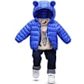 Miniatyrbild 3 av 4: Barn Hoodie Dunjacka för Pojkar och Flickor, Toddler Vinter Zippade Vadderade Jackor Ytterkläder (3-4 År)