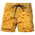 Pikkukuva 1 / 5: Mies makkara printti shortsit leveä lahje joustava vyötärönauha kiristysnauha ruoka shorts.2XL.Keltainen