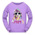 Miniatyrbild 2 av 5: Barnens Taylor Swift Långärmade Pyjamas Set Långärmad T-shirt Byxor Set Nattkläder (11-12 År Lila)