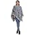 Miniatyrbillede 4 af 6: Poncho Dame Vinter Varmt Elegant Poncho Tæppe Poncho Kappe Strikket Poncho Frakke Vinter Poncho Sjal Kvinder Gave Til Fødselsdag Jul