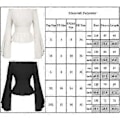 Miniatyrbilde 2 av 2: Kvinners renessansebluse, enkel elastisk midje, topp, middelaldersk viktoriansk, off shoulder, langærmet skjorte, pirat cosplay-kostyme (L svart)