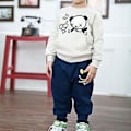 Miniatyrbillede 2 af 4: Børnebukser til drenge, afslappet, lange bukser, trykte sweatpants (3-4 år, marineblå)