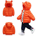 Miniatyrbild 2 av 4: Barn Hoodie Dunjacka för Pojkar och Flickor, Toddler Vinter Zippade Vadderade Jackor Ytterkläder (1-2 År)