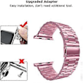 Miniatyrbilde 3 av 5: Kompatibel for Apple Watch Rem 38mm-40mm/ 42mm-44mm Erstatning Rustfritt Stål Metallrem for Apple Watch Series 5/4/3/2/1 (38 til 40mm rosa)