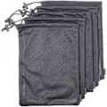 Miniatyrbillede 1 af 5: 5PC 45*35cm Sort Mesh Taske, Holdbar Nylon Snørepose - Lille