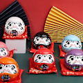 Pikkukuva 1 / 5: Japanilainen Keramiikka Daruma-Nukke Onnenamuletti Varallisuuden Koriste Käsityö Säästöpossu (Sininen)