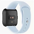 Pikkukuva 1 / 2: Yksivärinen rullattu silikoninen ranneke Fitbit Versa 1/2/Lite -kelloon, korvaava ranneke - vauvansininen (vauvansininen)