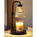 Miniatyrbilde 1 av 5: Lysvarmerlampe med timer, justerbar høyde lysvarmer, dimmbar, hjemmedekor, voksvarmerlampe for krukke-lys med 2 pærer, svart