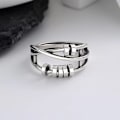 Miniatyrbillede 2 af 5: Sølv Anti-Angst Ringe Unisex Spinner Ringe Unisex Justerbar