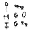 Miniatyrbillede 3 af 5: 8 Par Fashionable Øreringe i Rustfrit Stål Retro Kvinder Mænd Gothic Rustfrit Stål Stud Øreringe Punk Unisex Øreringe Sæt Gaver ( )