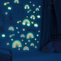 Miniatyrbilde 2 av 5: Regnbue skyer, stjerner, fluorescerende veggklistremerker, soverom stue